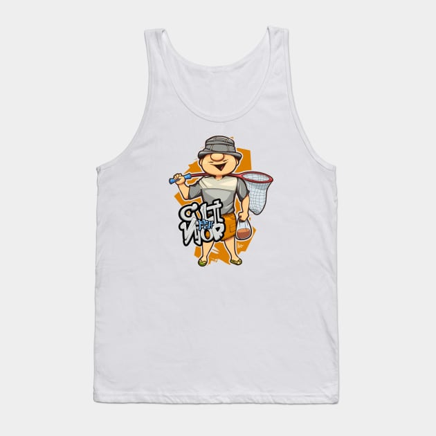 Fisherman Cartoon Character Tank Top by Alsiqcreativeart